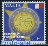 Malta 2009 10 Years Euro 1v, Mint NH, History - Various - Europa Hang-on Issues - Money On Stamps - Idee Europee