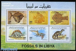Libya Kingdom 1996 Fossiles/preh. Animals 6v M/s, Mint NH, Nature - Fish - Prehistoric Animals - Fische