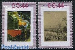 Netherlands - Personal Stamps TNT/PNL 2007 The First Railway 2v, Mint NH, Transport - Railways - Eisenbahnen