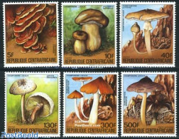 Central Africa 1984 Mushrooms 6v, Mint NH, Nature - Mushrooms - Pilze
