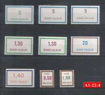 Lot De 9 Timbres Fictifs ** : F216 - F217 (2 Ex) - F220 (2 Ex) - F226 - F227 - FT27 - FT28 - Ficticios