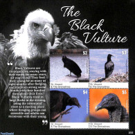 Saint Vincent 2020 Black Vulture 4v M/s, Mint NH, Nature - Birds - Birds Of Prey - St.Vincent (1979-...)