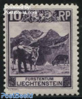 Liechtenstein 1930 10Rp, Perf. 10.5, Stamp Out Of Set, Unused (hinged), Nature - Sport - Cattle - Mountains & Mountain.. - Ongebruikt
