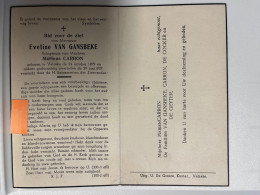 Devotie DP - Overlijden Eveline Van Gansbeke Echtg Carron - Velzeke 1879 - 1957 - Décès