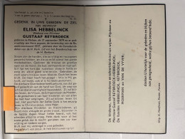 Devotie DP - Overlijden Elisa Hebbelinck Wwe Reybroeck - Melsen 1879 - 1957 - Décès