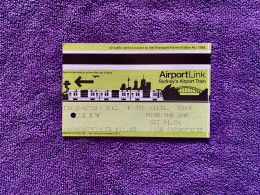 Ticket : Train Ticket - Sydney - N.S.W. Australia - Ferrocarril
