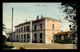 83 - CUERS - FACADE DE LA GARE DE CHEMIN DE FER - CARTE COLORISEE - Cuers