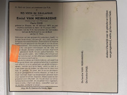 Devotie DP -  Overlijden Emiel Van Meirhaeghe Wwe Ghijs - Zingem 1871 - Asper 1957 - Décès