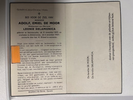 Devotie DP -  Overlijden Adolf De Moor Wwe Delamonica - Semmerzake 1870 - Dikkelvenne 1957 - Esquela