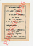 Publicité 1926 Compagnie Générale De Recaoutchoutage Troyes Romilly-sur-Seine Pneus Usagés + Jorry-Prieur 250/42 - Non Classificati