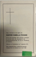 Devotie DP -  Overlijden Zuster Camilla Poignie - Koolskamp 1911 - Ardooie 1977 - Overlijden