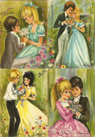 8406 - Lot De 4 Cartes Postales - Jeunes Couples - Illustrateur Nicole Dufourt - Paare