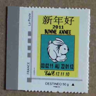 P2-U1 : Destineo 50 G Seuil 1 (triangle) - Nouvel An Chinois 2011 Avec Bdf, Lapin (autocollants / Autoadhésifs) - Unused Stamps
