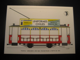 Tranvia Jardinera 1906 + 1950 Advertising MONITOR UNIFORMES CIVILES PADILLA Tram Tramway Postcard SPAIN Barcelona TB - Tram