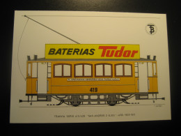 Tranvia SAN ANDRES 2 Ejes 1903 Advertising BATERIAS TUDOR Physics Tram Tramway Postcard SPAIN Barcelona TB - Tramways
