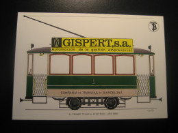 El Primer Tranvia Electrico 1899 Advertising GISPERT SA Tram Tramway Postcard SPAIN Barcelona TB - Strassenbahnen