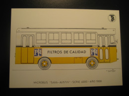 MICROBUS Sava - Austin 1968 Advertising PBR FILTROS DE CALIDAD Bus Coach Autobus Postcard SPAIN Barcelona TB - Buses & Coaches