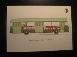 AUTOBUS Chausson 1957 Advertising FIRESTONE Bus Coach Autobus Postcard SPAIN Barcelona TB - Autobús & Autocar