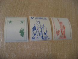 NEW YORK 1957 Esperanto Liberty Statue Flag Architecture Error Proof Colour Imperforated 3 Poster Stamp Vignette USA - Monumentos