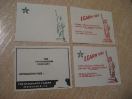 MEADVILLE PA Esperanto Liberty Statue Architecture Error Proof Druck Colour Imperforated 4 Poster Stamp Vignette USA - Proeven, Herdrukken & Specimens