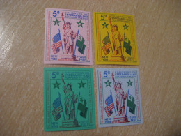 NEW YORK 1957 Esperanto Liberty Statue Flag Zamenhof Imperforated 4 Poster Stamp Vignette USA Flags Label - Esperanto