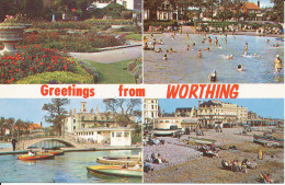 PC36370 Greetings From Worthing. Multi View. Roberts And Wrate. Plastichrome - World