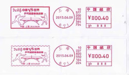 China Stamp Label，table Tennis Competition ATM Postmark,2 Pcs - Andere & Zonder Classificatie