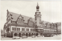 Leipzig: SKODA 1202, MOSKVITCH 1500, TRABANT 601, WARTBURG 353 - Altes Rathaus  - (DDR) - Voitures De Tourisme