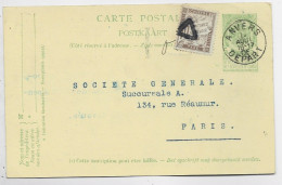 FRANCE TAXE 10C TRIANGLE DE PARIS SUR ENTIER BELGE 5C PUB + VERSO ANVERS DEPART 1905 - 1859-1959 Covers & Documents