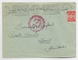 FM ROUGE LETTRE MECANIQUE FERRYVILLE 20.XI.1954 TUNISIE POUR LA TUNSIE - Militärische Franchisemarken