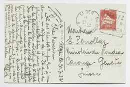 ALGERIE 90C ROUGE SEUL CARTE DEGUIN PASSEZ L'HIVER A ALGER ALGER 1932 R DE STRASBOURG POUR SUISSE AU TARIF - Covers & Documents