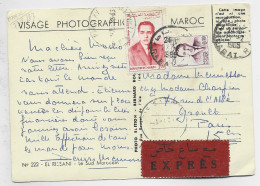 MAROC 20C+ PA 1FR CARTE EXPRES RABAT 1965 POUR PARIS PNEUMATIQUE - Morocco (1956-...)