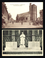 AULT - ONIVAL (80). 2 CP. Monument Aux Morts, Paul Landowski, Sculpteur. Place De L'église Animée. - Ault