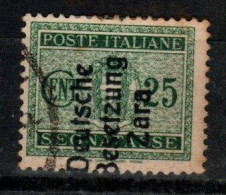 Zara S 4 1943 Postage Due 25c Green,, Used,toning - Yugoslavian Occ.: Slovenian Shore