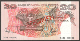 Papua New Guinea 20 Kina P-10es 2002 Specimen CA02 000000 UNC - Papua Nuova Guinea