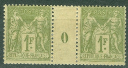 France  Yvert  82 En Paire Millésimé  1900  *    TB    - Millesimes