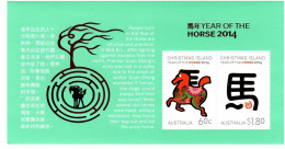 Christmas Island ASC 706 MS 2014 Year Of The Horse  ,miniature Sheet, Mint Never Hinged - Christmas Island
