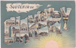 73 - CHAMBERY - SOUVENIR DE CHAMBERY - MULTI VUES DE LA VILLE DANS LES LETTRES - SOLEIL AU RENDEZ VOUS - Chambery