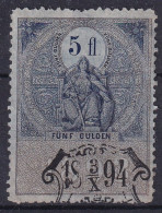 ÖSTERREICH Fiscaux Steuer 5 FL FÜNF GULDEN EN 1894 - Revenue Stamps