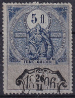 ÖSTERREICH Fiscaux Steuer 5 FL FÜNF GULDEN EN 1896 - Revenue Stamps