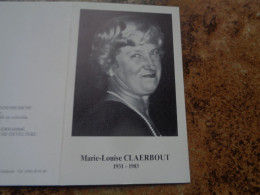 Doodsprentje/Bidprentje  Marie-Louise CLAERBOUT   Moorslede 1931-1983 Roeselare  (Wwe Paul VANDENBUSSCHE) - Andere & Zonder Classificatie
