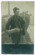 RUS 42 - 7177 ETHNIC, Fisherman - Old Postcard, Real PHOTO - Used - Russia