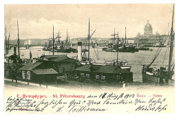 RUS 42 - 9444 AINT PETERSBURG, Russia, Ships On The Neva - Old Postcard - Used - 1903 - Russia