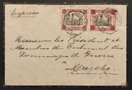 OBP 188A Termonde 65c+55c Sur Lettre Express Tarief Correct De 1Fr 20 - STAVELOT à MARCHE - 1915-1920 Alberto I