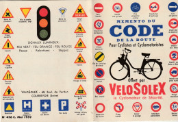 Mémento Du Code De La Route Offert Par VELOSOLEX - Publicidad