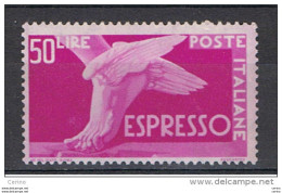 REPUBBL. VARIETA':  1955/56  EX. DEMOCRATICA  -  £. 50  LILLA  ROSA  N. -  ST. II°  -  C.E.I. 30 - Plaatfouten En Curiosa