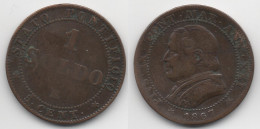 + ITALIE + 1 SOLDO 1867 + - 1861-1878 : Victor Emmanuel II