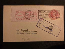 CP EP WASHINGTON 2c OBL.MEC. JUL 13 1954 NEW YORK + VIGNETTE 02 Pour Sté NOVACEL à BEAUVAIS (60) FRANCE - Lettres & Documents