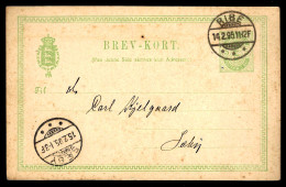 LETTRE EN PROVENANCE DE RIBE - DANEMARK - 1895 - Pour Saeby DANEMARK - Postwaardestukken