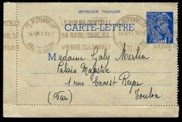 DU PUY EN VELAY - HAUTE LOIRE - 1941 - C.L MERCURE - POUR TOULON - Kaartbrieven